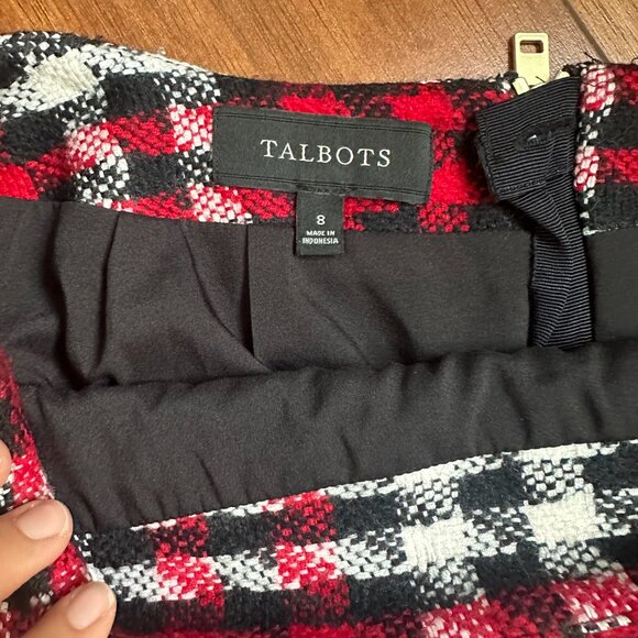 Talbots Houndstooth Wool Blend Skirt Size 8 - Picture 2 of 9